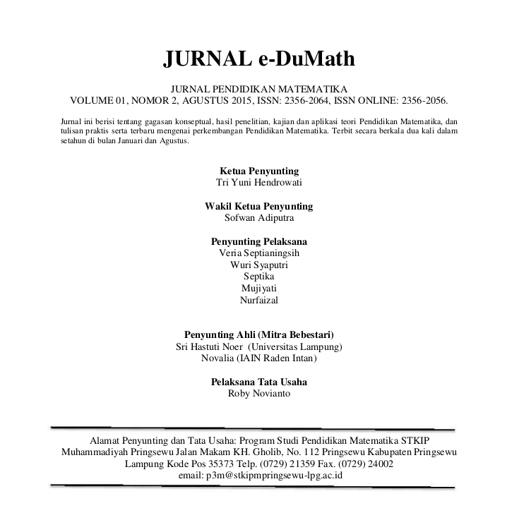 					View Vol. 1 No. 2 (2015)
				